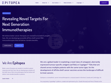 Epitopea advent life sciences startup
