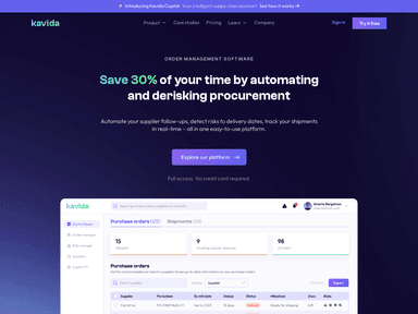 Kavida.ai supply-chain startup