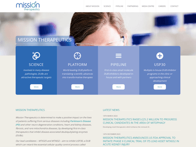 Mission Therapeutics ip group startup