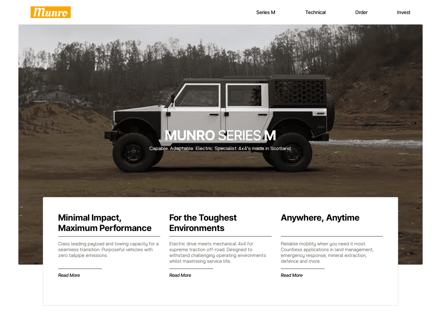 Munro Raises £1M in Funding for All-Electric Vehicles