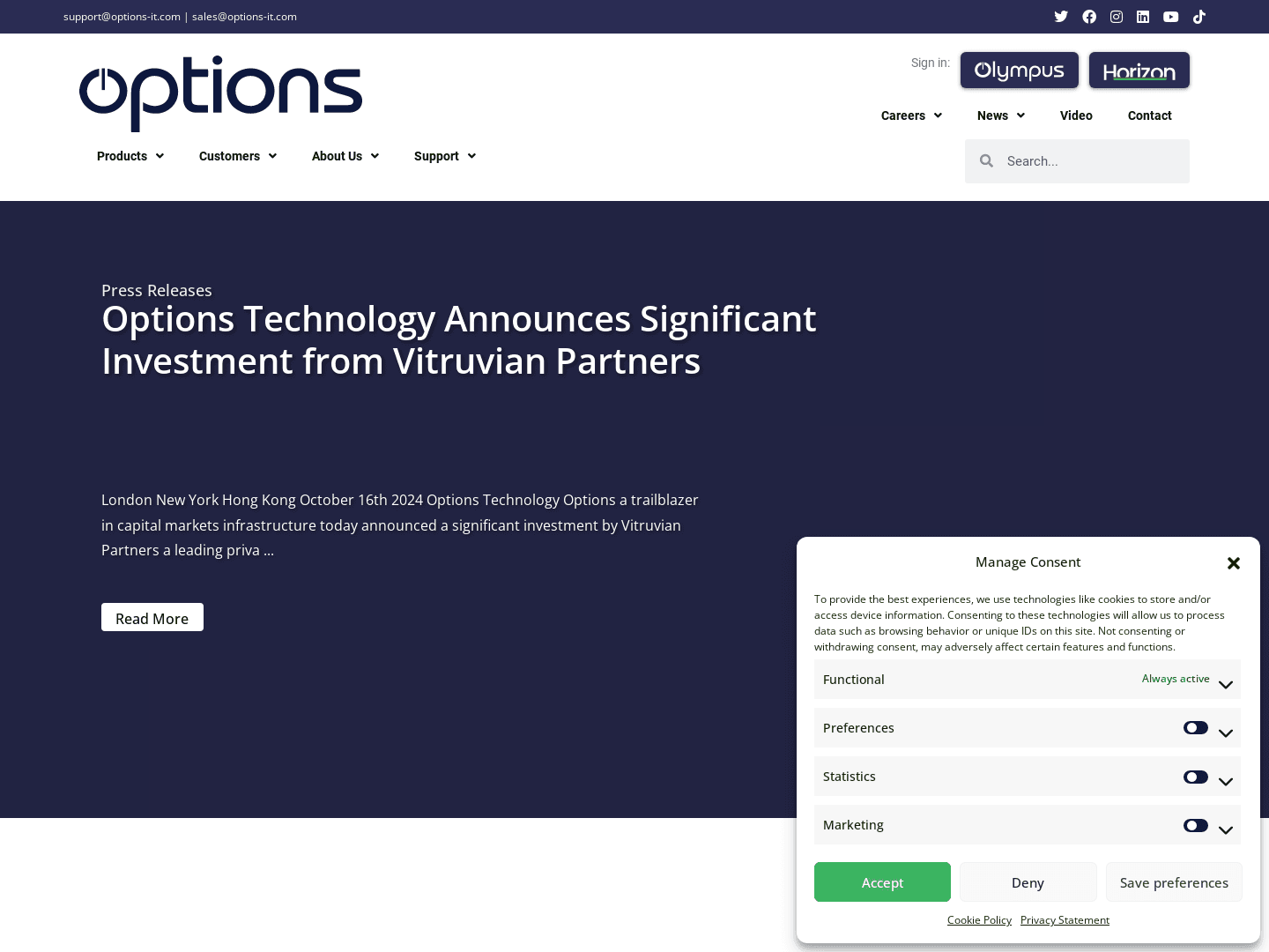 "Options Technology Secures Major Investment for Growth"