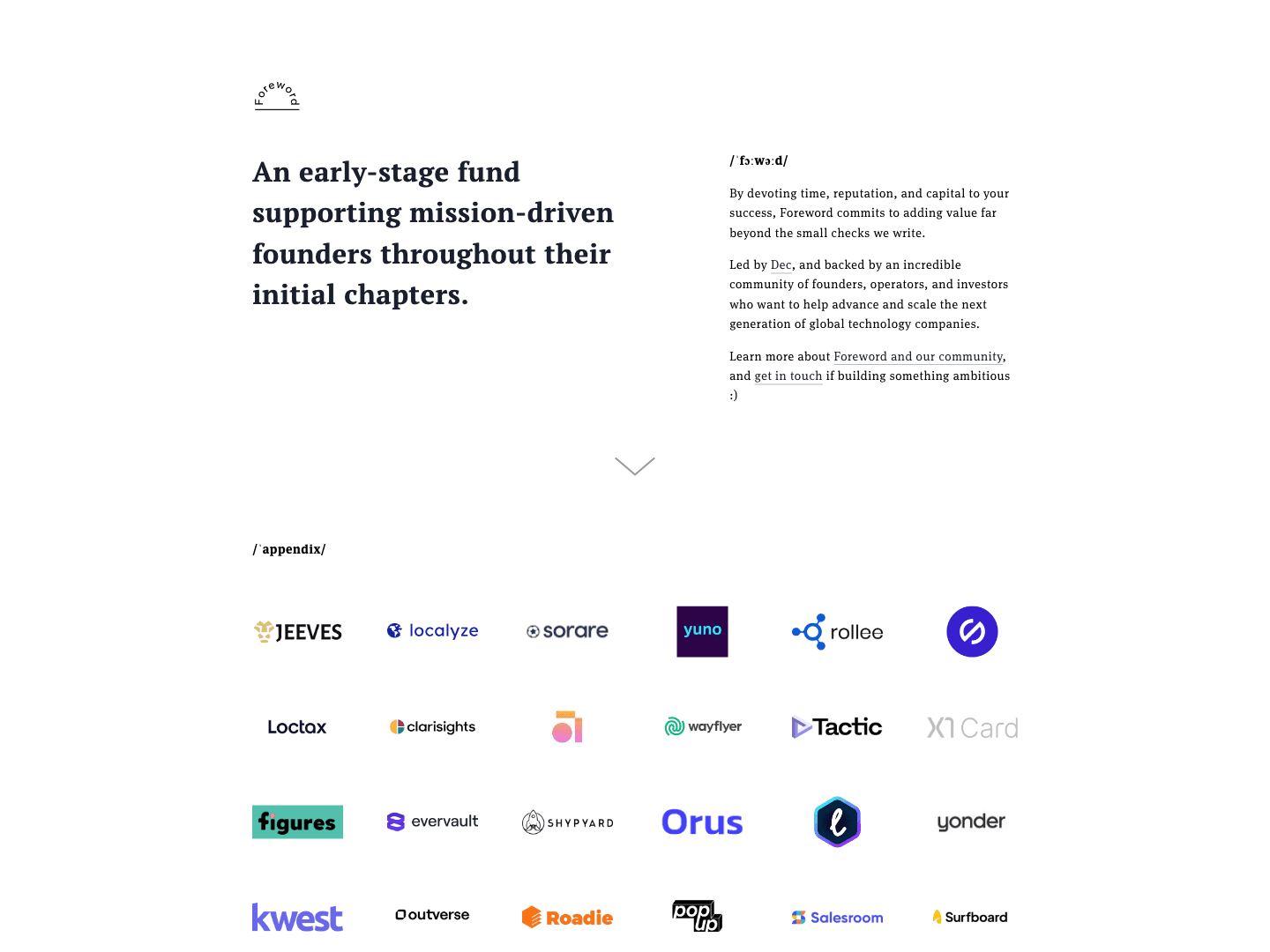 Foreword VC