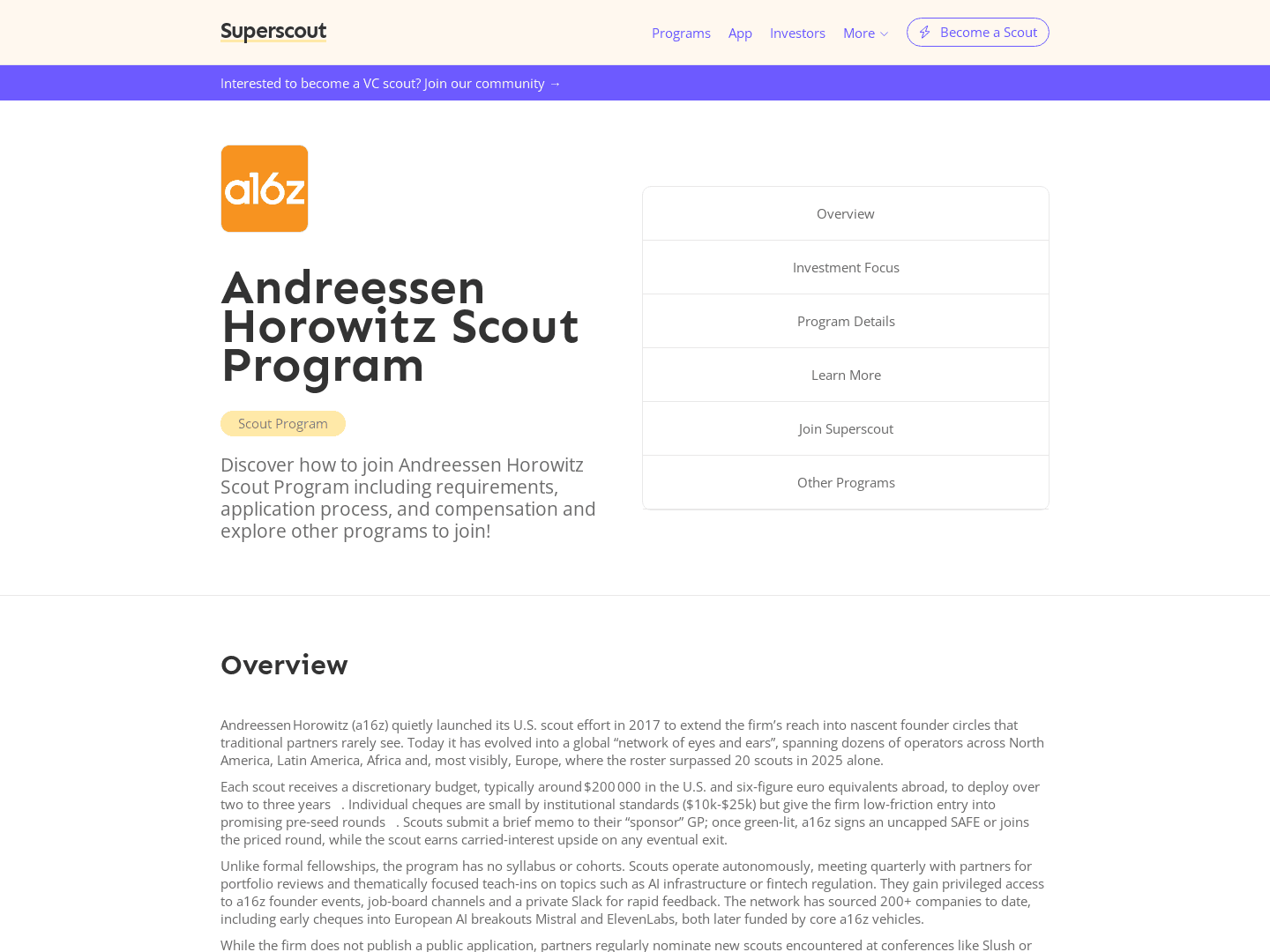 a16z Scout Fund