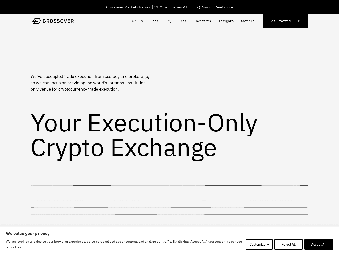 Crossover Markets Raises $12 Million for Digital Asset Technology
