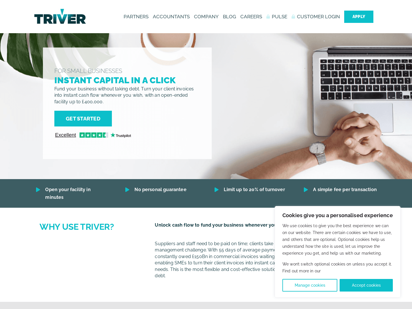 TRIVER Raises £2.5m for Small Business Working Capital