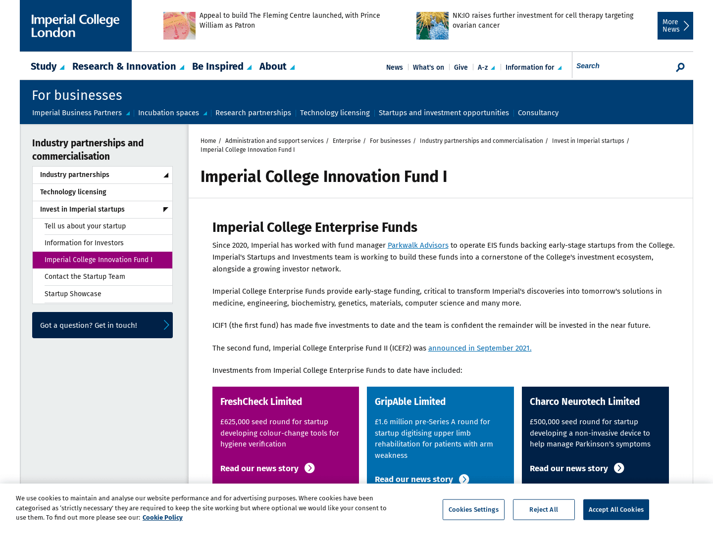 Imperial College Enterprise Fund