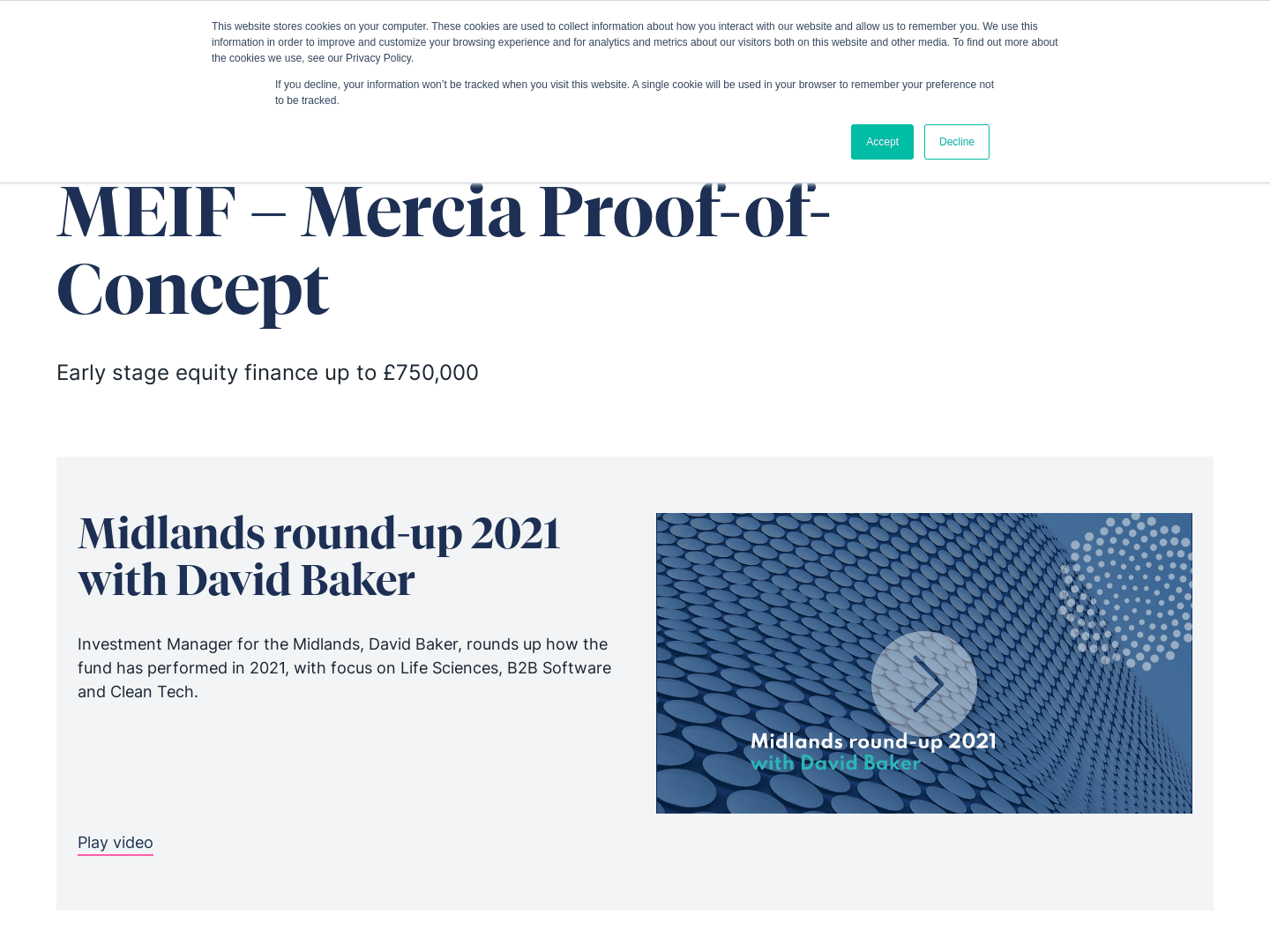 MEIF Proof of Concept & Early Stage Fund